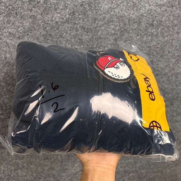 NEW Malbon Golf 1/4 Zip Navy Blue Sweater Knit Top Logo Men's Size  M - Picture 11 of 11